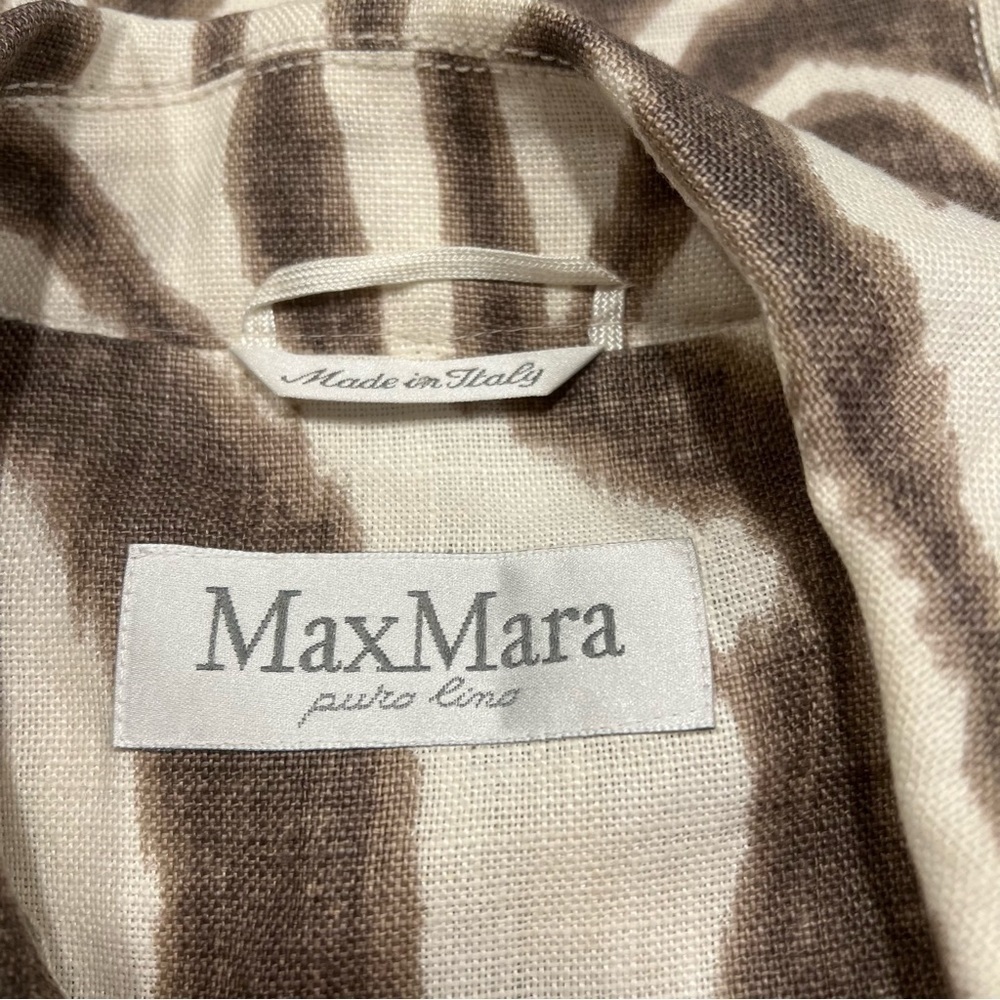 MaxMara Animal Print Linen Jacket Sz-8 - Picture 5 of 7